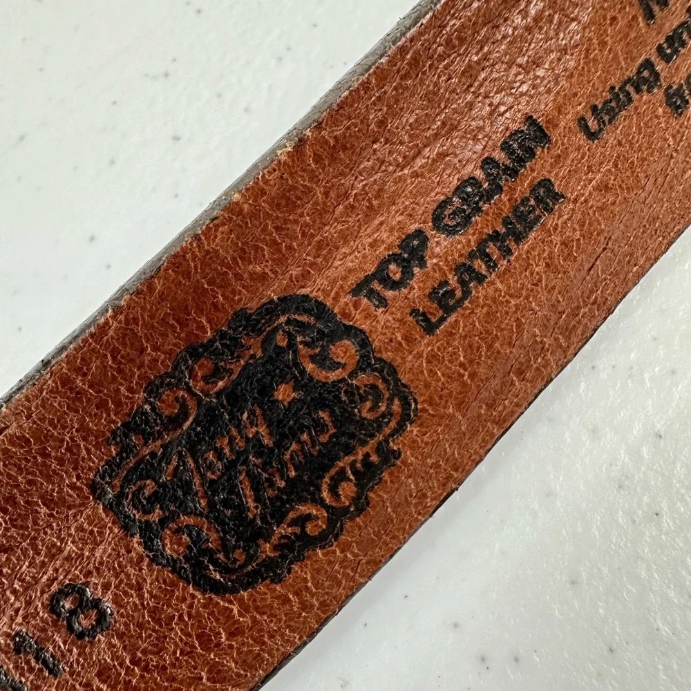 Tony Lama Top Grain Leather Belt Brown Sz 42